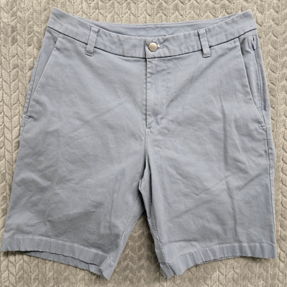 Lululemon Mens Commission Shorts‎ 30 Blue Gray Chino Golf Activewear LM7AUES